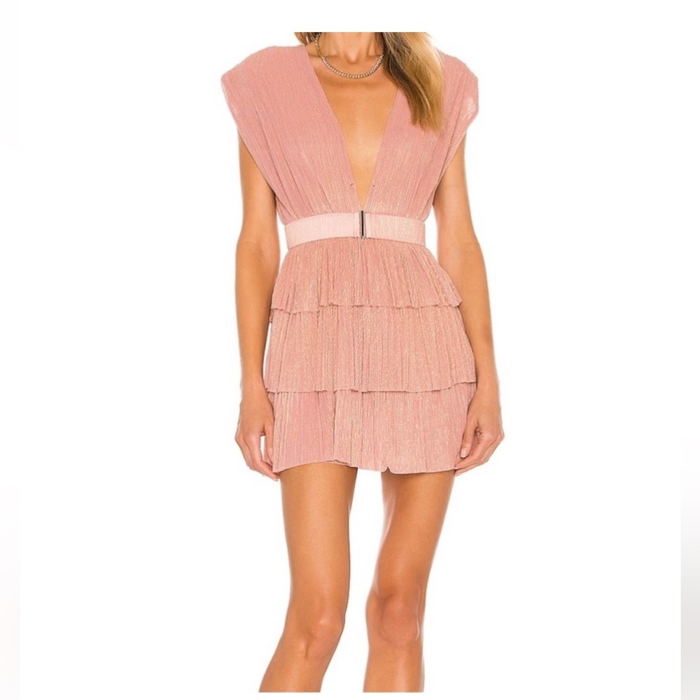 Sabrina Musayev Skylar Mini Dress in Peach